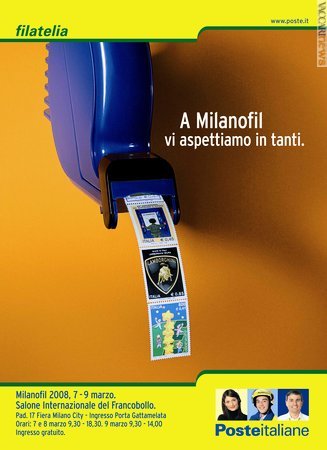 La pubblicità per «Milanofil 2008»
