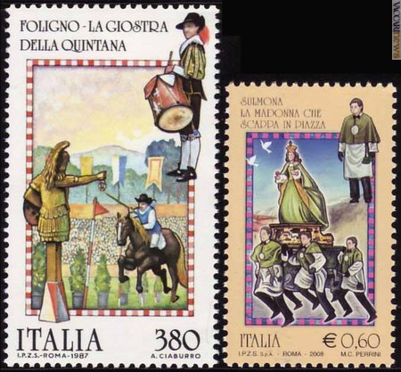 Uno dei francobolli della precedente versione rapportato a quello uscito oggi