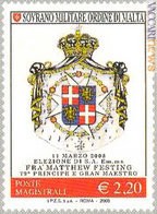 Il francobollo con lo stemma del nuovo gran maestro