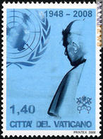 Il francobollo che cita la tappa di Benedetto XVI all'Onu