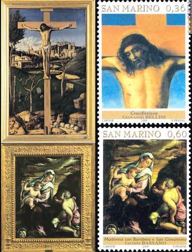 Due tele in mostra a Roma e i francobolli che le riprendono