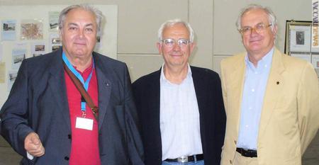 Il commissario federale Ercolano Gandini, il presidente della giuria Mario Mentaschi e il giurato Valeriano Genovese (da sinistra a destra)