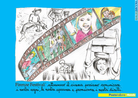 La cartolina, creata dai giovanissimi aretini; la frase rivolta al presidente della Repubblica è situata sull'altro lato
