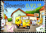 Uno dei due francobolli sloveni