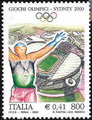 Uscita rinviata per i francobolli dedicati alle Olimpiadi estive (qui un esemplare della serie emessa nel 2000)