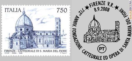 Francobollo ed annullo saranno disponibili oggi, dalle ore 10 alle 16, sulle terrazze della cattedrale dedicata a santa Maria del Fiore