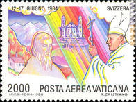 È vaticano uno dei precedenti francobolli che riprendono la basilica di Einsiedeln