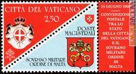 Il francobollo per la convenzione postale con lo Smom