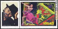 I due francobolli di Tanzania dedicati a Versace