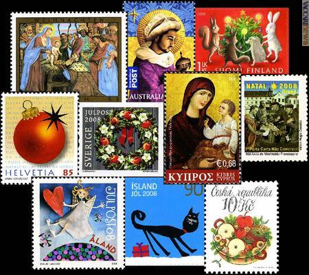Non solo l’area italiana: anche diversi altri Paesi hanno emesso francobolli per le ormai imminenti festività