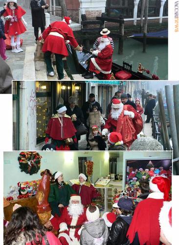 L'arrivo di Babbo Natale, oggi pomeriggio, allo spazio filatelia di Venezia