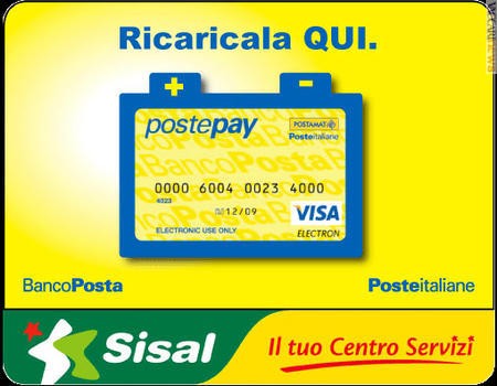 Anche presso la rete Sisal è possibile ricaricare la “Postepay”