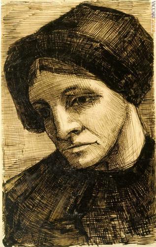 Il disegno intitolato “Testa di donna”. Secondo gli esperti, per farlo mentre era sul battello, Vincent van Gogh impiegò carta da lettere