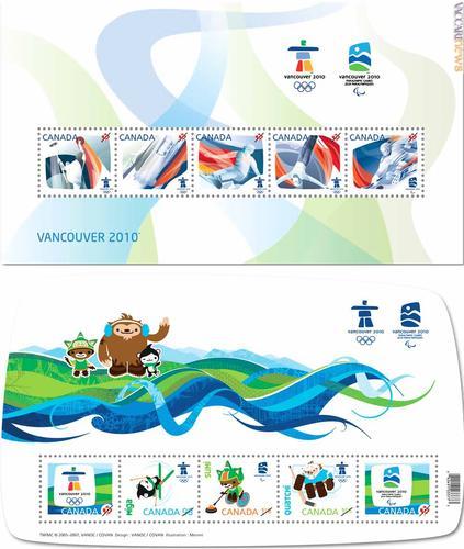 I primi francobolli per promuovere “Vancouver 2010”