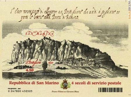 I parlamentari italiani hanno “salvato” la Convenzione inerente il servizio postale con San Marino (qui il foglietto del 2007 per i quattro secoli del postiglione)