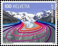 La carta valore elvetica: inclinandola sotto la luce, il ghiacciaio torna ai livelli di un secolo e mezzo fa