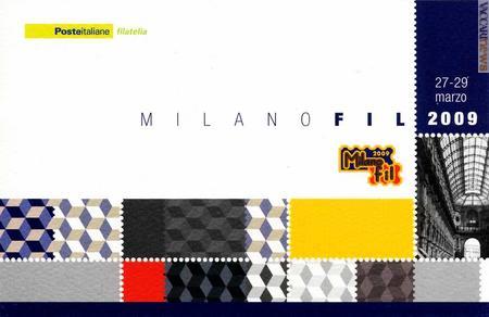 L'invito all'inaugurazione di “Milanofil”, realizzato con una grafica decisamente diversa da quella impiegata negli ultimi anni