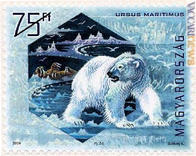 Uno dei francobolli ungheresi della serie “Preserva le regioni polari e i ghiacciai”