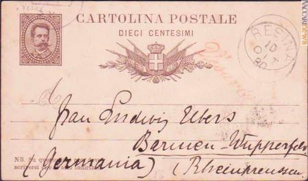 Uno dei documenti della collezione di Marco Occhipinti: presenta il lineare corsivo “Vesuvio” impiegato dall'ufficio postale di III classe. La data, 10 ottobre 1880, è la prima nota