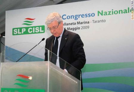 Paolo Romani al V Congresso (foto: Slp-Cisl)