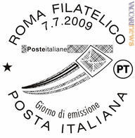 L’annullo fdc, con la lettera, le scie e il logo di Poste italiane