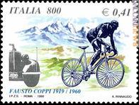 Il francobollo per Fausto Coppi, uscito dieci anni fa