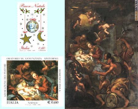 I due esemplari e il quadro utilizzato per quello a soggetto religioso