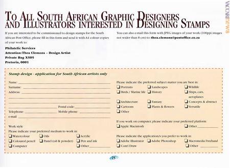 La pagina con la proposta a grafici, designer e illustratori sudafricani