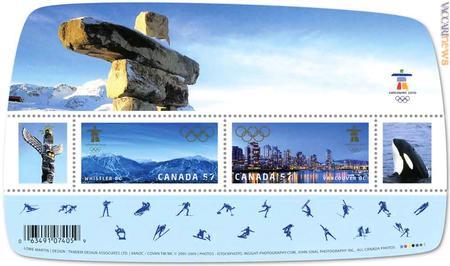 Le due foto sono state impiegate per i francobolli da carnet e foglietto (nell'immagine) nonché per gli interi