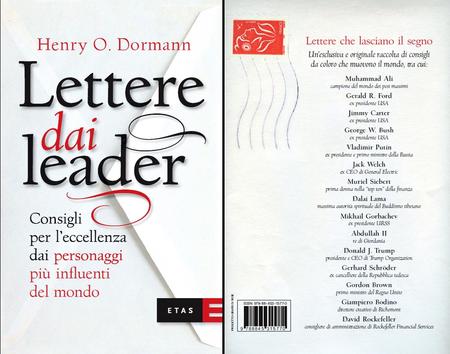 Entrambi postali i due lati esterni del libro “Lettere dai leader”