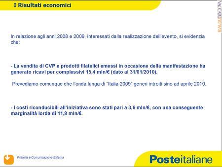 I risultati economici presentati da Poste italiane