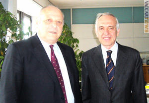 L'incontro di oggi tra il presidente Luis Durnwalder (a sinistra) e l'ad Massimo Sarmi