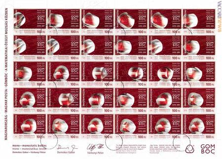 I trenta francobolli (tutti diversi) in foglio