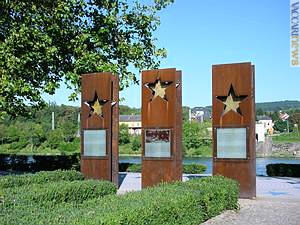 Il monumento, utilizzato per l'annullo e, il 16 marzo, per il francobollo (foto: Administration communale de Schengen)