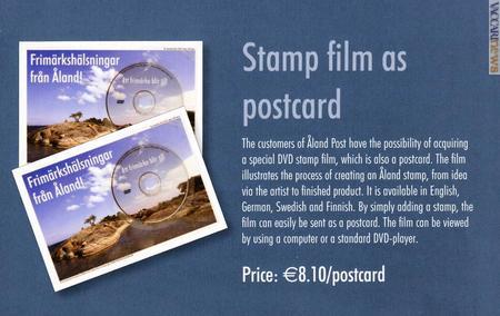 Saluti da Aland: la cartolina che contiene il mini dvd dedicato alla produzione dei francobolli