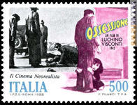 Il primo dei quattro francobolli dedicati, nel 1988, al Neorealismo