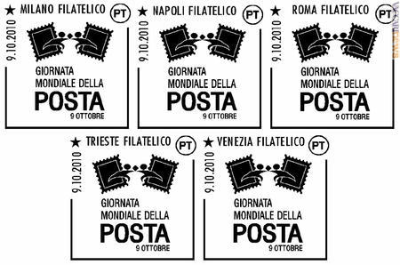 I cinque annulli che saranno utilizzati negli spazi filatelia di Poste italiane