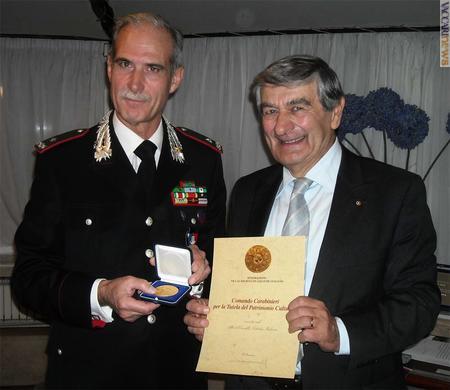 Il generale Pasquale Muggeo, questa sera, con il presidente federale Piero Macrelli