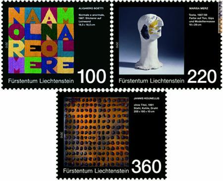 I tre francobolli dedicati al movimento artistico nato in Italia mezzo secolo fa