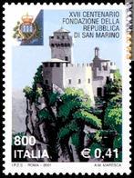 Il francobollo del 2001 con cui l’Italia ha ricordato San Marino