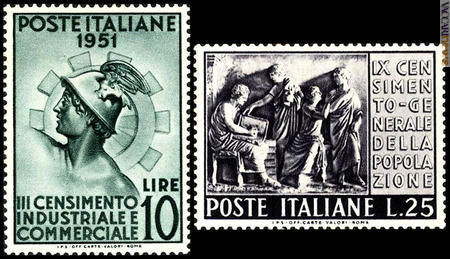 L'Italia si è avvalsa di cartevalori postali soltanto il 31 ottobre 1951, quando emise due esemplari, contestualmente duplicati per Trieste