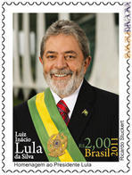 Il francobollo che il Brasile ha dedicato all'ex presidente