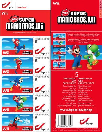 La confezione con i cinque personalizzati “Duostamp” dedicati a Mario