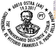 L’annullo di Ostra con Vittorio Emanuele II