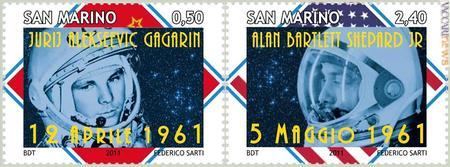 I due esemplari dedicati agli astronauti Jurij Alekseevič Gagarin e Alan Bartlett Shepard